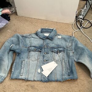 Boyish NWT small denim jacket distressed.